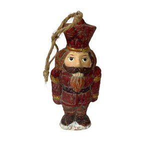 Vtg Chalkware Nutcracker Christmas Ornament Soldier Victorian Russian
